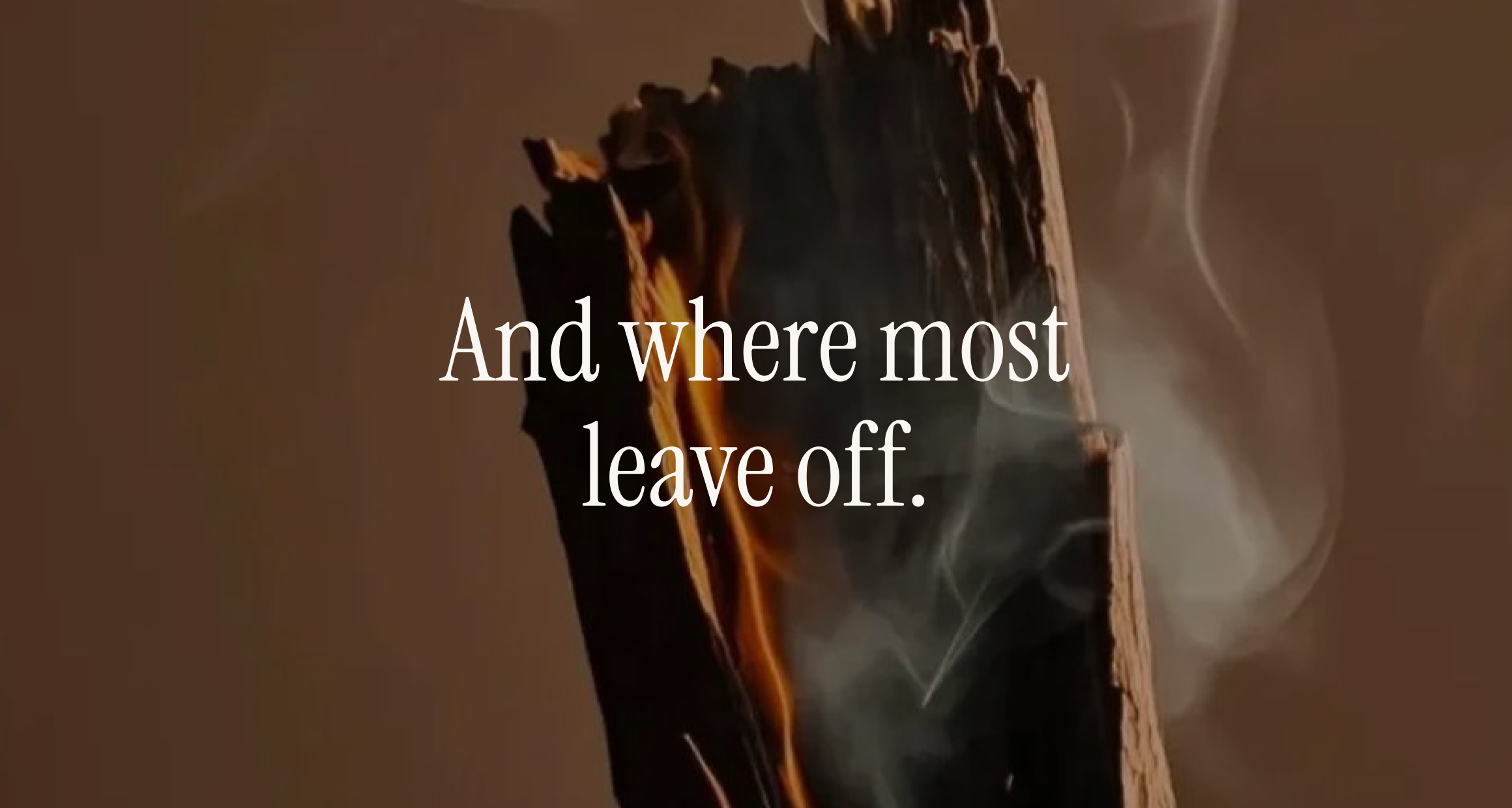Burning frankincense resin with rising smoke against a warm backdrop, overlay "And where most leave off." — LOX pathway pillar.