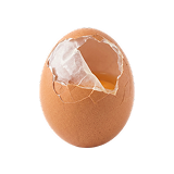 Eggshell with translucent inner membrane — natural source of collagen, glucosamine, and hyaluronic acid in Inflam R4.